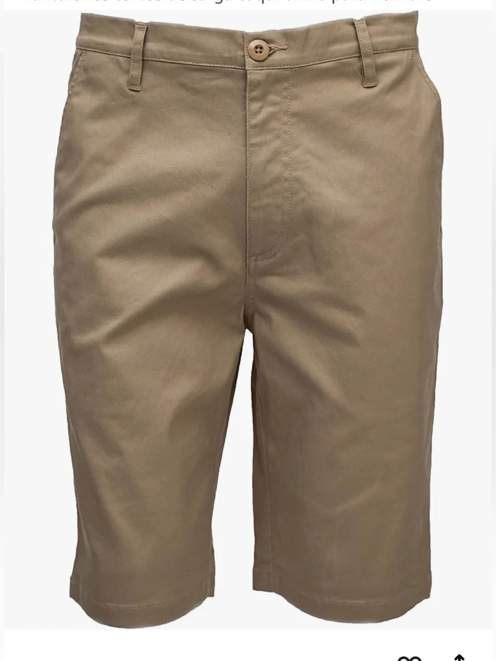 JM Collection Men's Tan Flat-Front Chino Shorts